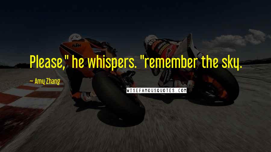 Amy Zhang Quotes: Please," he whispers. "remember the sky.