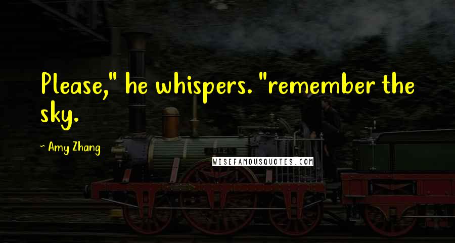 Amy Zhang Quotes: Please," he whispers. "remember the sky.