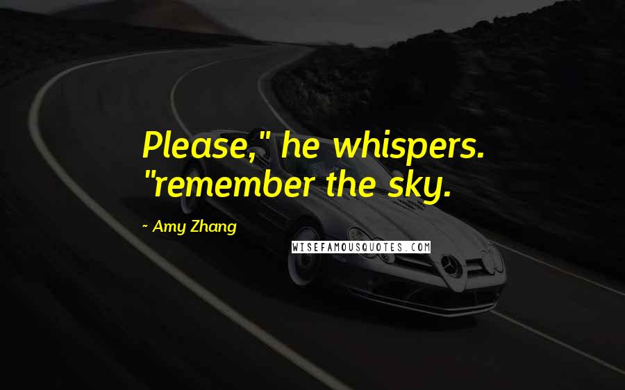 Amy Zhang Quotes: Please," he whispers. "remember the sky.