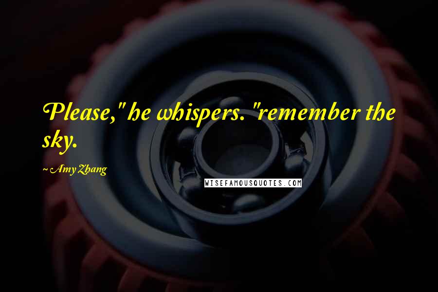 Amy Zhang Quotes: Please," he whispers. "remember the sky.