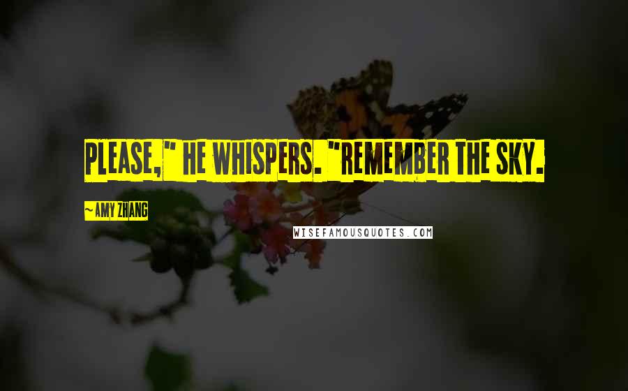 Amy Zhang Quotes: Please," he whispers. "remember the sky.