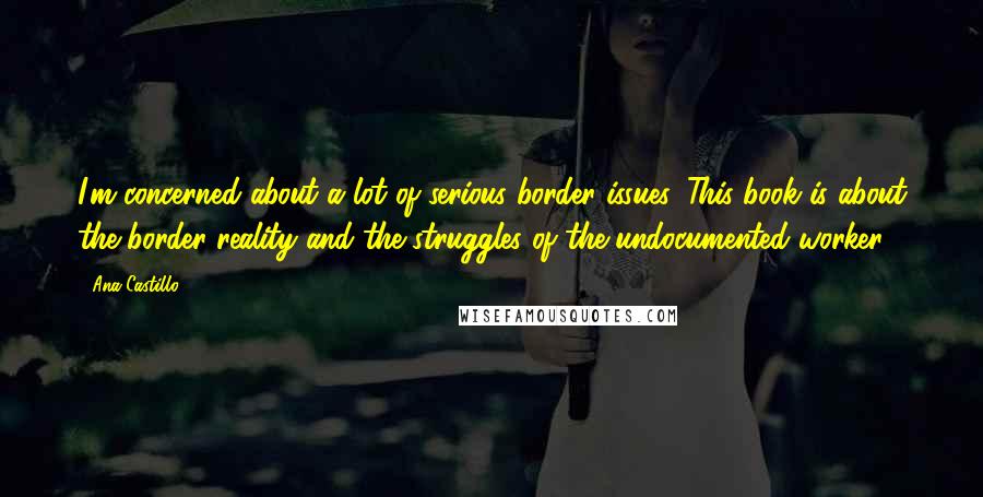 Ana Castillo Quotes: I'm concerned about a lot of serious border issues. This book is about the border reality and the struggles of the undocumented worker.