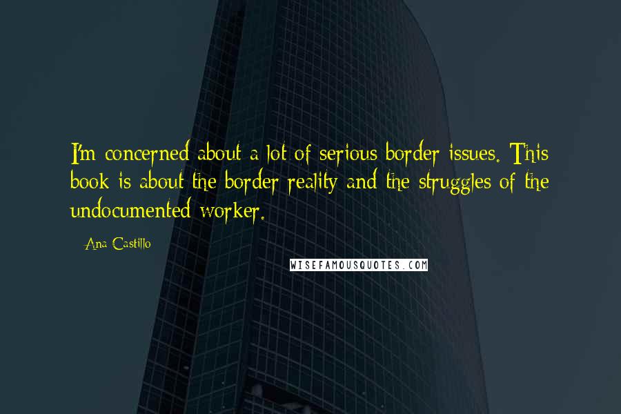 Ana Castillo Quotes: I'm concerned about a lot of serious border issues. This book is about the border reality and the struggles of the undocumented worker.