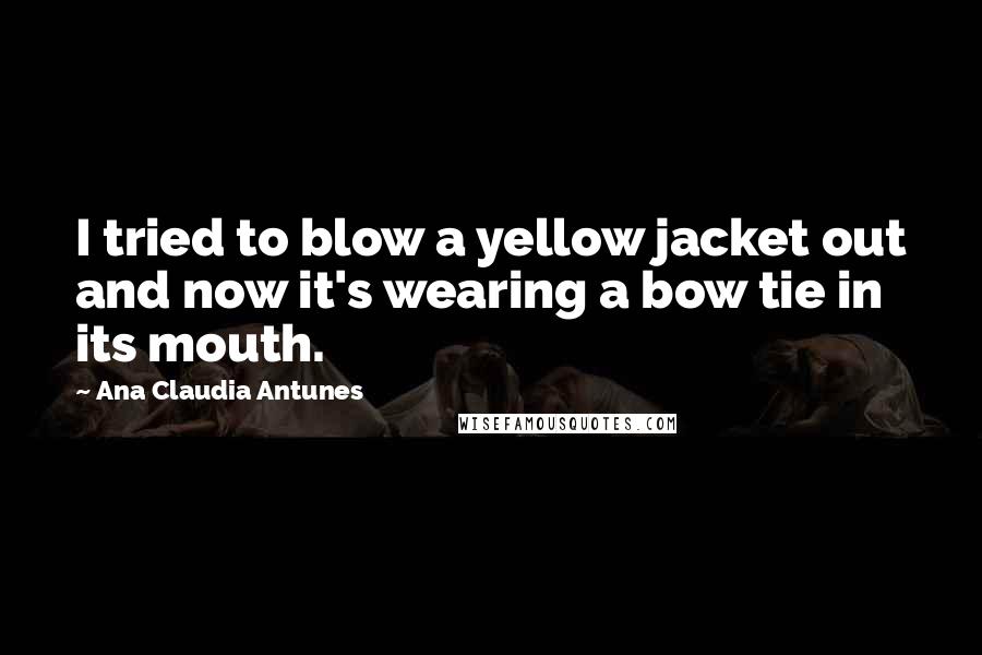 Ana Claudia Antunes Quotes: I tried to blow a yellow jacket out and now it's wearing a bow tie in its mouth.