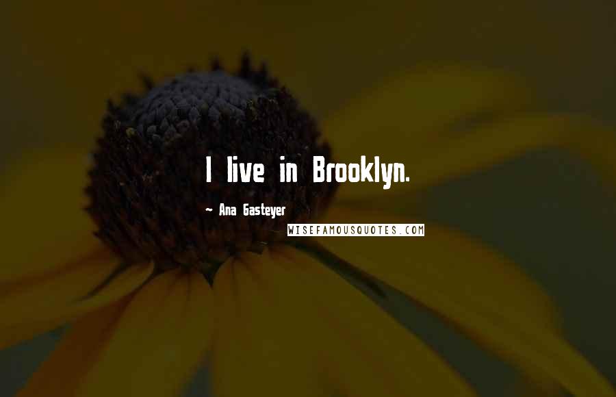 Ana Gasteyer Quotes: I live in Brooklyn.