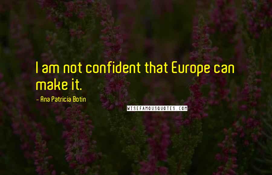 Ana Patricia Botin Quotes: I am not confident that Europe can make it.