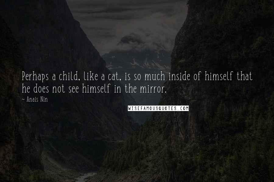 Anais Nin Quotes: Perhaps a child, like a cat, is so much inside of himself that he does not see himself in the mirror.