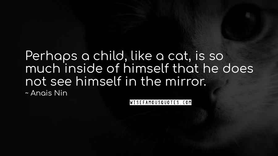 Anais Nin Quotes: Perhaps a child, like a cat, is so much inside of himself that he does not see himself in the mirror.