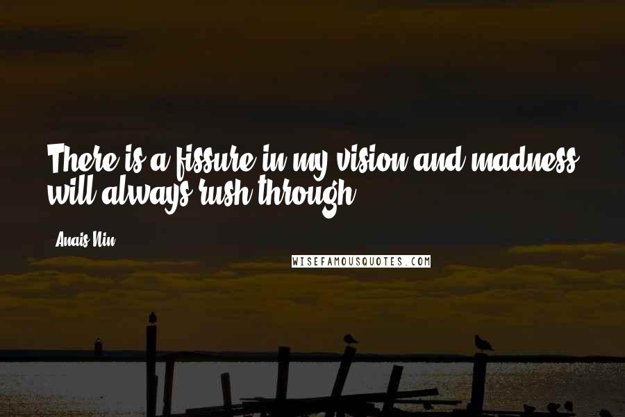 Anais Nin Quotes: There is a fissure in my vision and madness will always rush through.