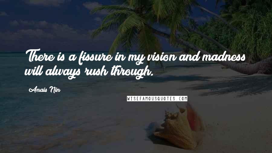 Anais Nin Quotes: There is a fissure in my vision and madness will always rush through.