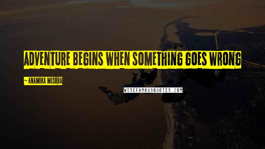 Anamika Mishra Quotes: Adventure begins when something goes wrong