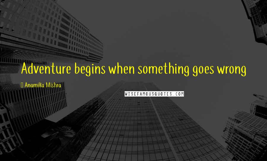 Anamika Mishra Quotes: Adventure begins when something goes wrong