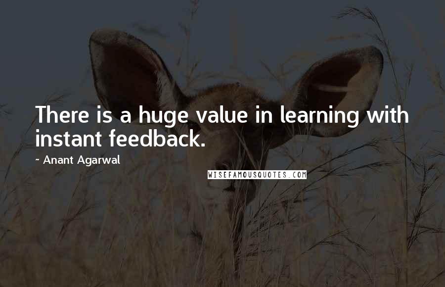Anant Agarwal Quotes: There is a huge value in learning with instant feedback.