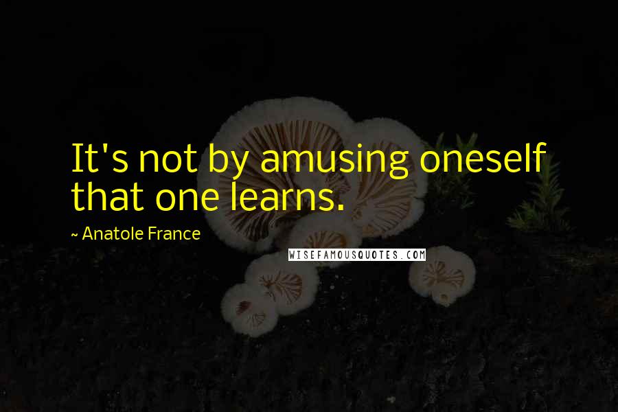 Anatole France Quotes: It's not by amusing oneself that one learns.