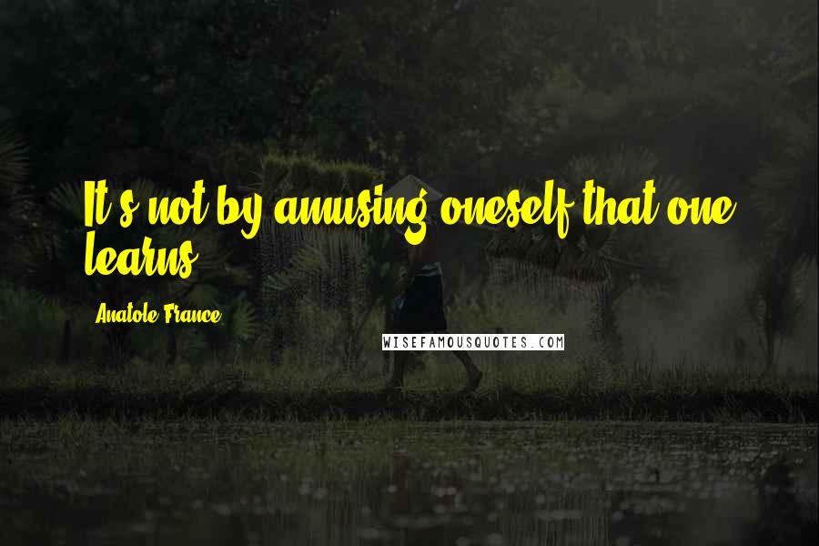 Anatole France Quotes: It's not by amusing oneself that one learns.