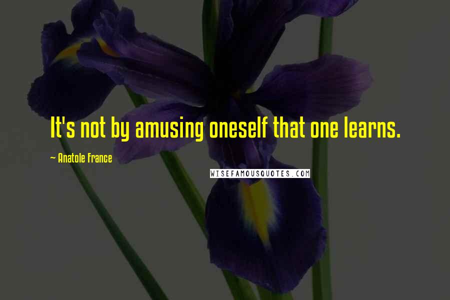 Anatole France Quotes: It's not by amusing oneself that one learns.