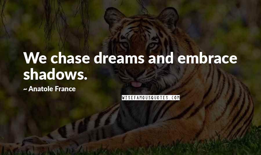 Anatole France Quotes: We chase dreams and embrace shadows.