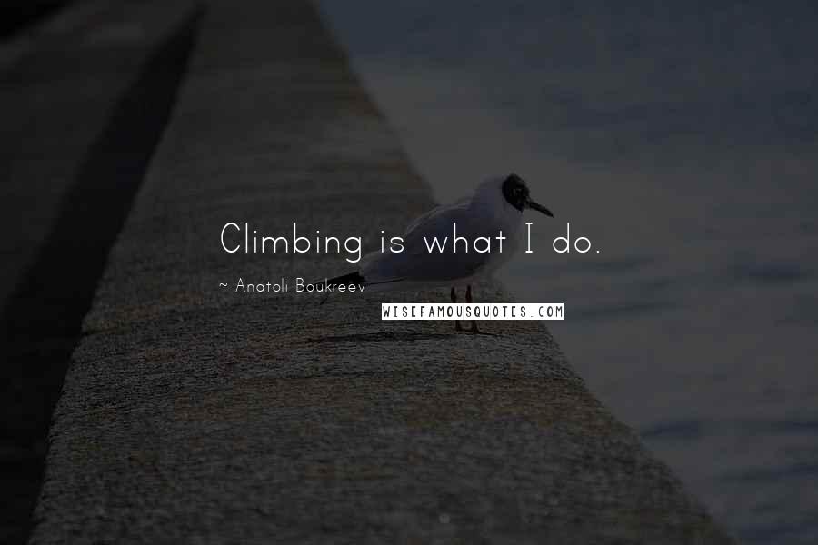 Anatoli Boukreev Quotes: Climbing is what I do.