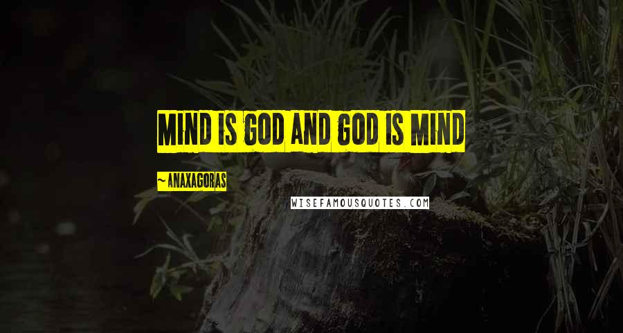 Anaxagoras Quotes: Mind is god and god is Mind