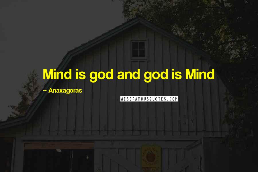 Anaxagoras Quotes: Mind is god and god is Mind