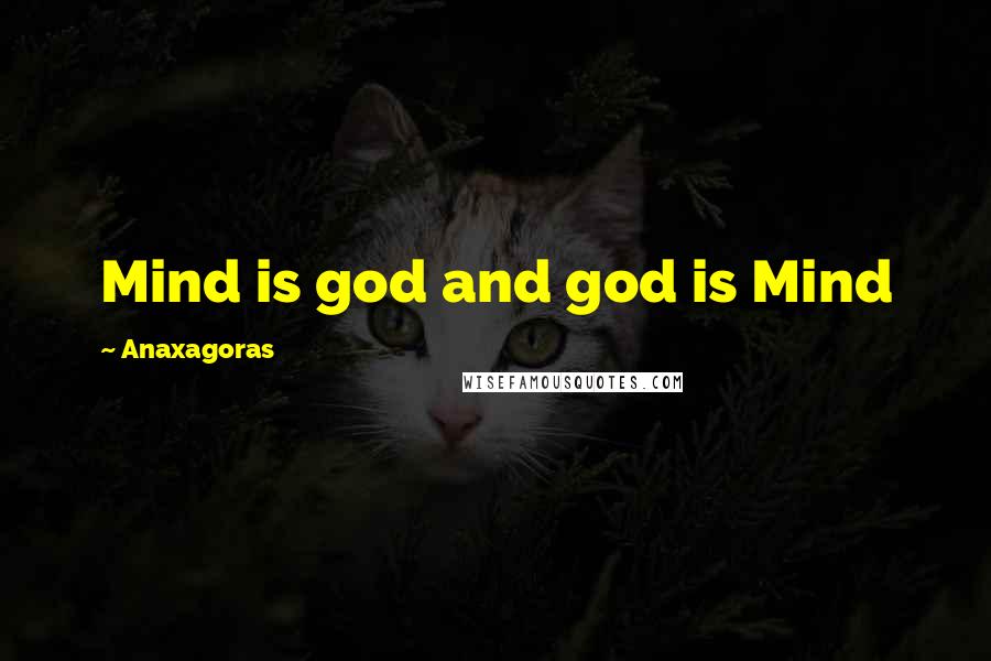 Anaxagoras Quotes: Mind is god and god is Mind