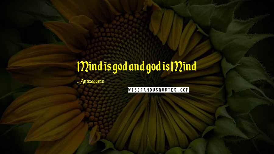 Anaxagoras Quotes: Mind is god and god is Mind