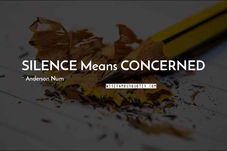 Anderson Num Quotes: SILENCE Means CONCERNED