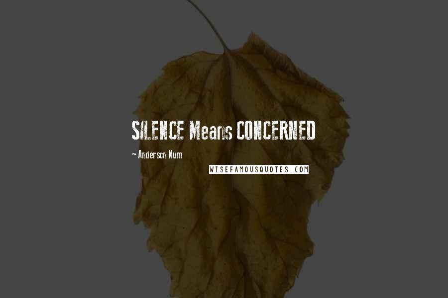Anderson Num Quotes: SILENCE Means CONCERNED