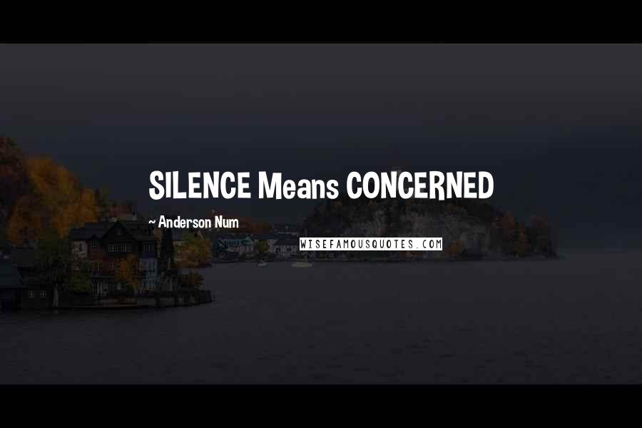 Anderson Num Quotes: SILENCE Means CONCERNED