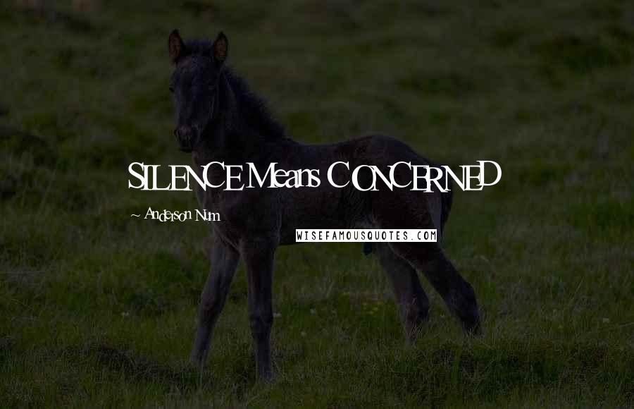 Anderson Num Quotes: SILENCE Means CONCERNED