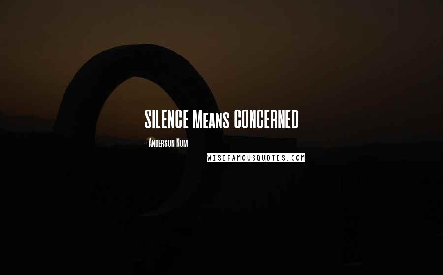 Anderson Num Quotes: SILENCE Means CONCERNED