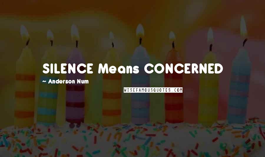 Anderson Num Quotes: SILENCE Means CONCERNED