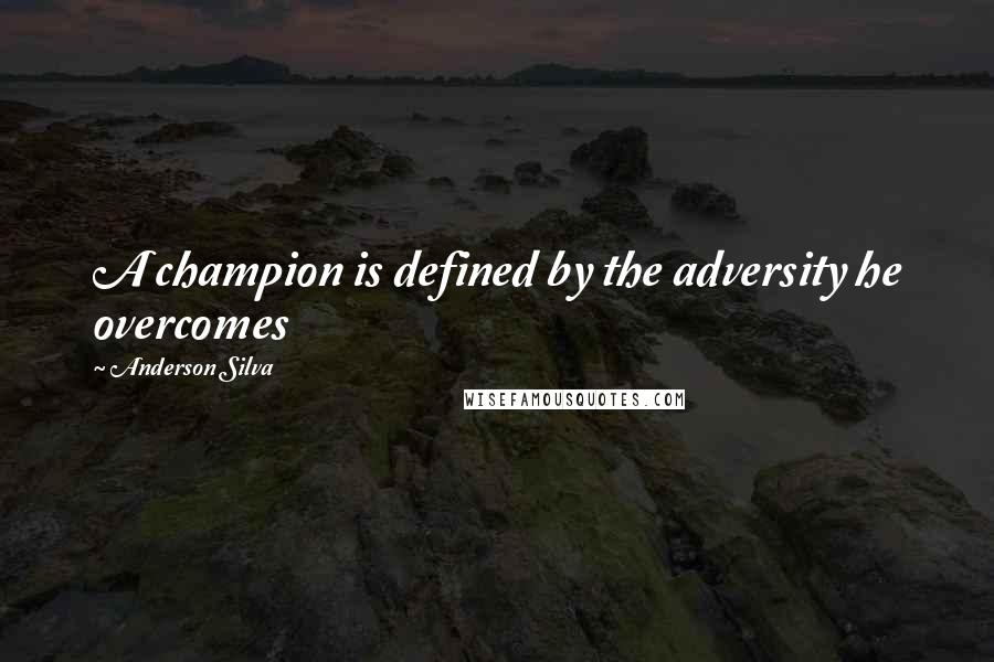 Anderson Silva Quotes: A champion is defined by the adversity he overcomes