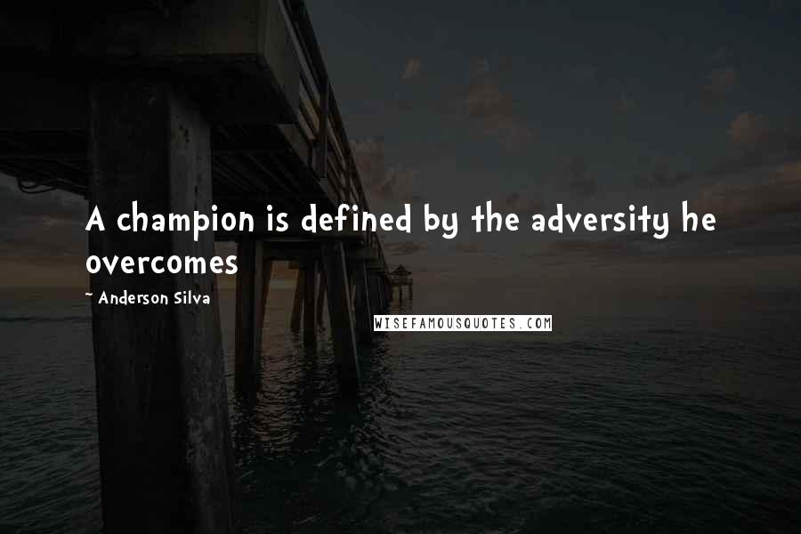 Anderson Silva Quotes: A champion is defined by the adversity he overcomes