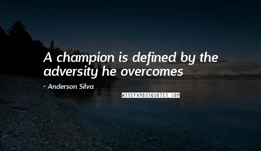 Anderson Silva Quotes: A champion is defined by the adversity he overcomes