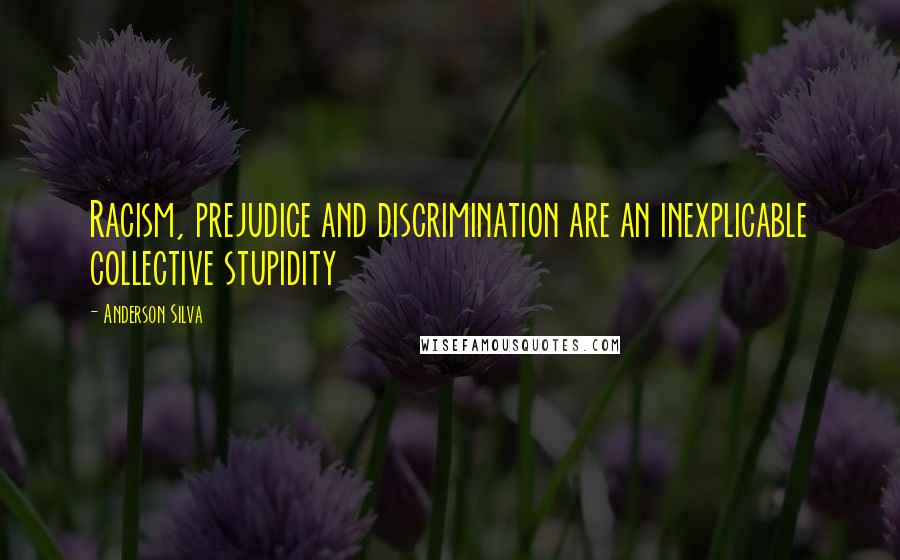 Anderson Silva Quotes: Racism, prejudice and discrimination are an inexplicable collective stupidity