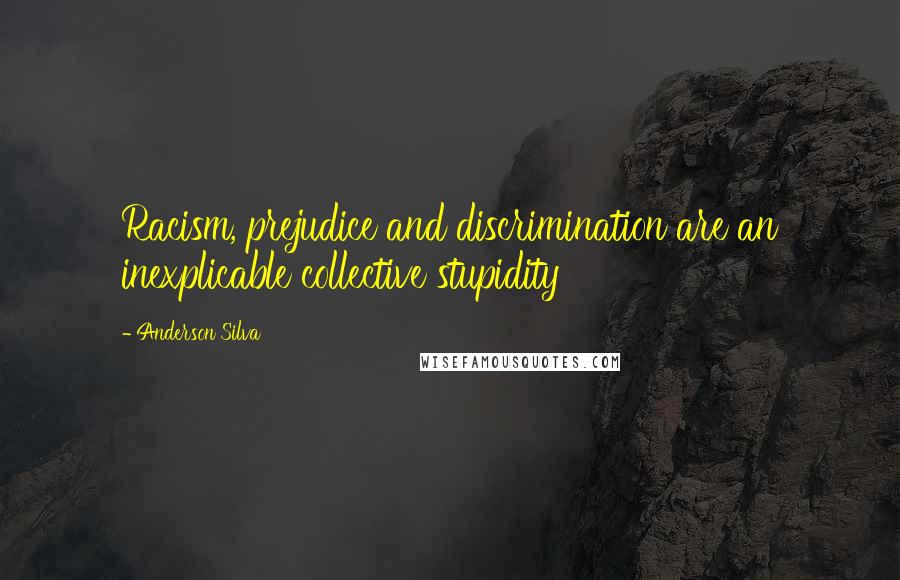 Anderson Silva Quotes: Racism, prejudice and discrimination are an inexplicable collective stupidity