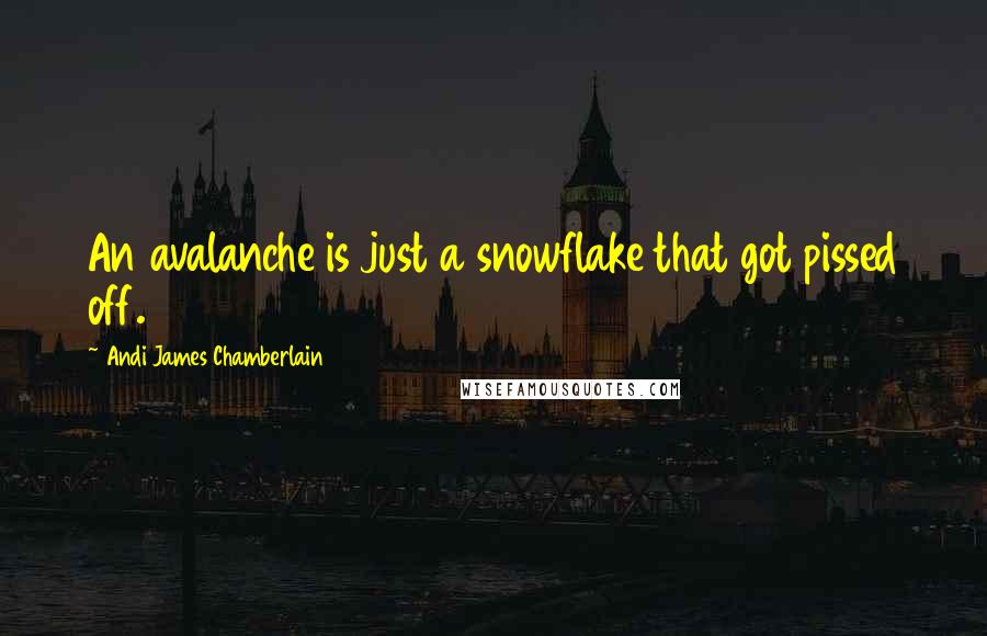 Andi James Chamberlain Quotes: An avalanche is just a snowflake that got pissed off.