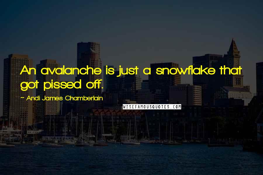 Andi James Chamberlain Quotes: An avalanche is just a snowflake that got pissed off.