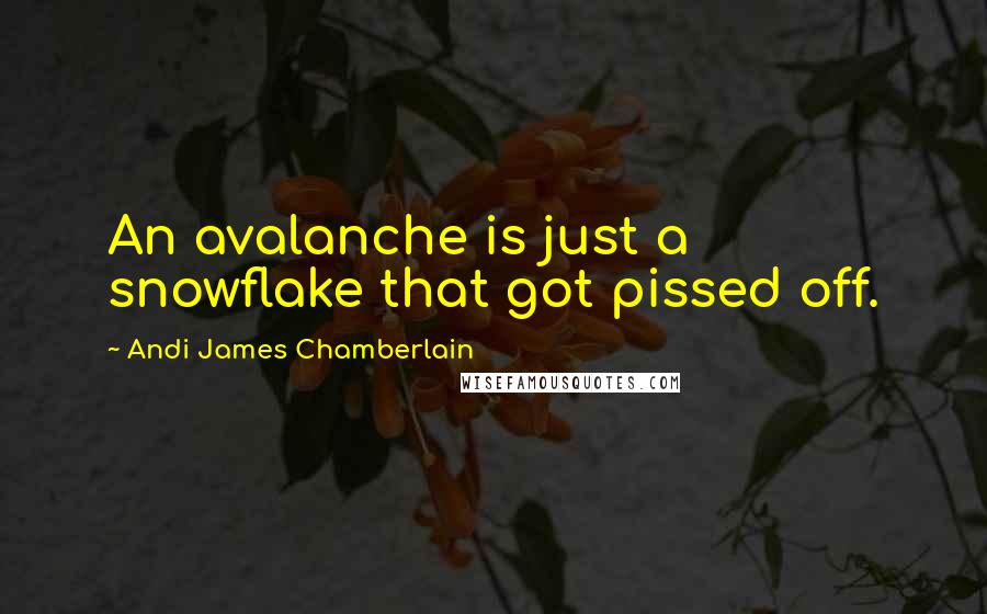 Andi James Chamberlain Quotes: An avalanche is just a snowflake that got pissed off.