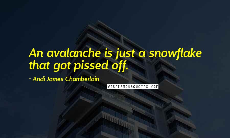 Andi James Chamberlain Quotes: An avalanche is just a snowflake that got pissed off.