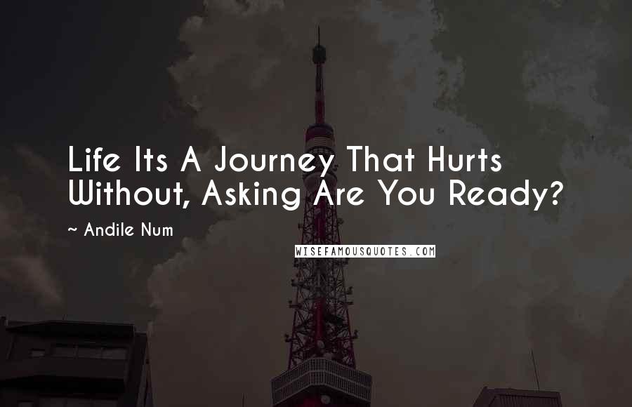 Andile Num Quotes: Life Its A Journey That Hurts Without, Asking Are You Ready?