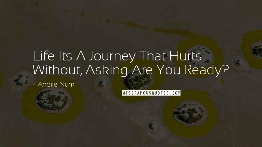 Andile Num Quotes: Life Its A Journey That Hurts Without, Asking Are You Ready?