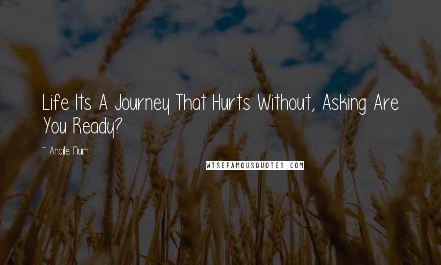 Andile Num Quotes: Life Its A Journey That Hurts Without, Asking Are You Ready?