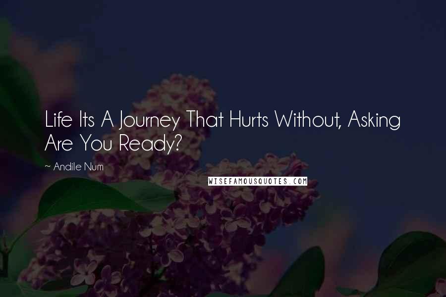 Andile Num Quotes: Life Its A Journey That Hurts Without, Asking Are You Ready?