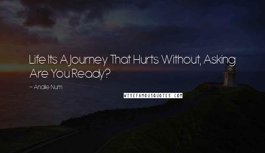 Andile Num Quotes: Life Its A Journey That Hurts Without, Asking Are You Ready?