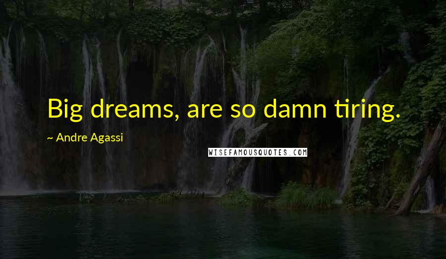 Andre Agassi Quotes: Big dreams, are so damn tiring.