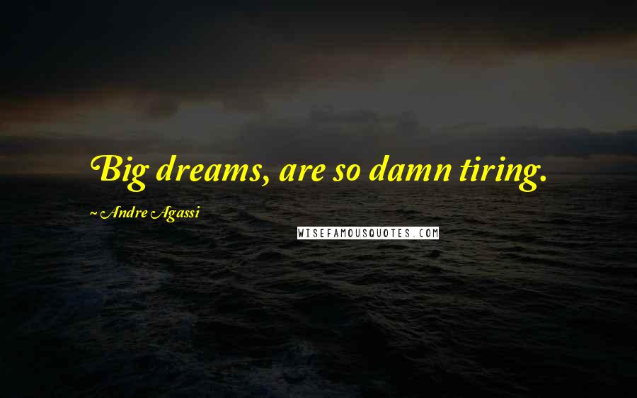 Andre Agassi Quotes: Big dreams, are so damn tiring.