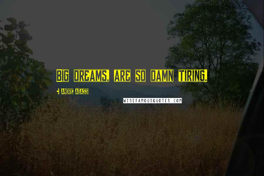 Andre Agassi Quotes: Big dreams, are so damn tiring.