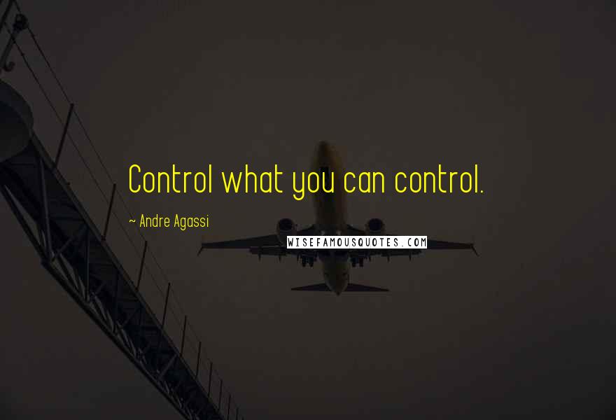 Andre Agassi Quotes: Control what you can control.